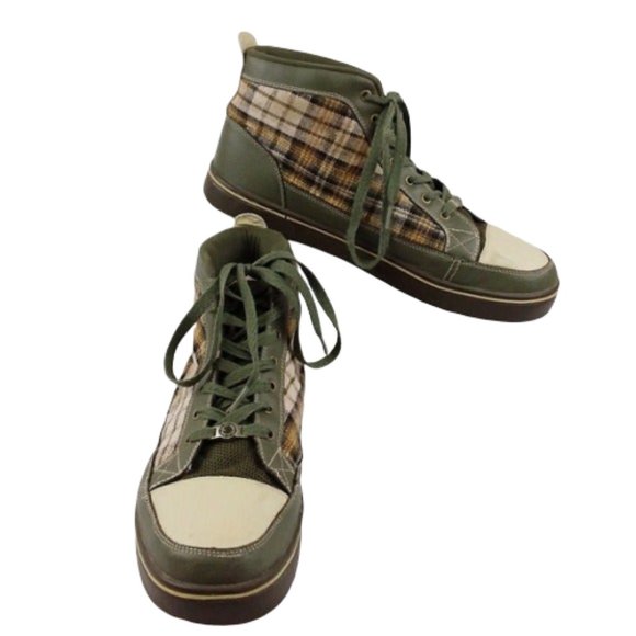 Gearex Size 13 High Top Fashion Sneakers Green Cks - Picture 1 of 7